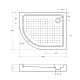 Душевой поддон Cezares TRAY-A-RH, 100x80, R, TRAY-A-RH-100/80-550-15-W-R - изображение 3