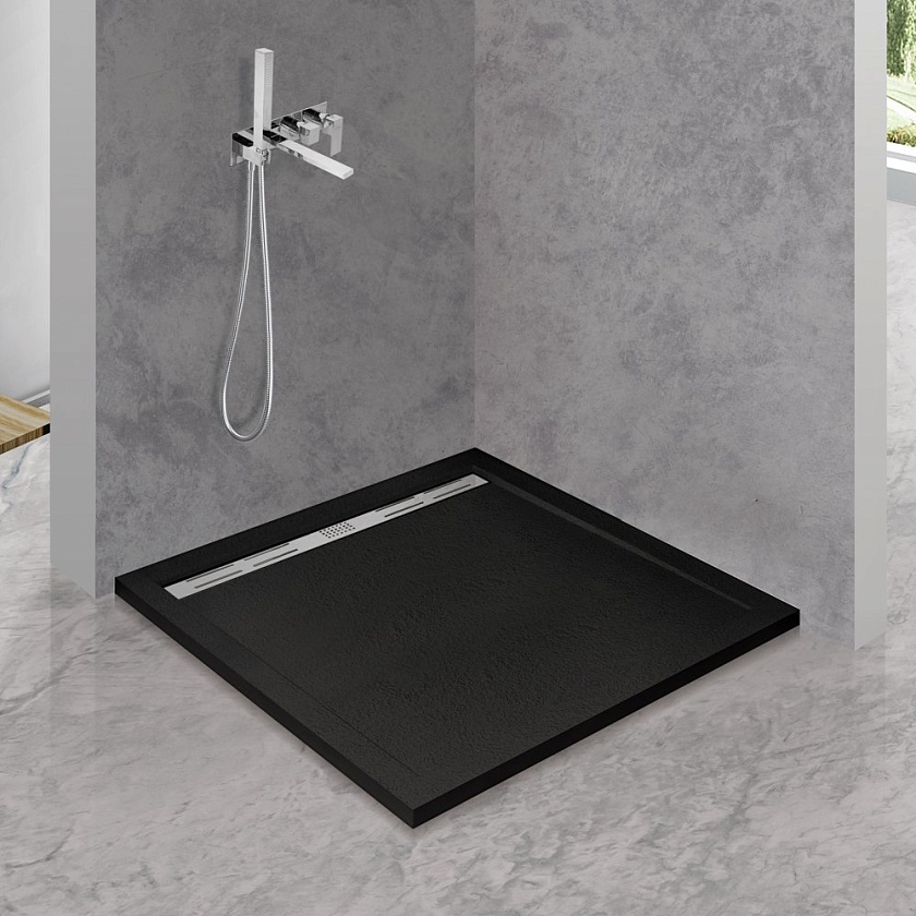 Душевой поддон Cezares TRAY-AS-A, 100x100, чёрный матовый, TRAY-AS-A-100-30-NERO