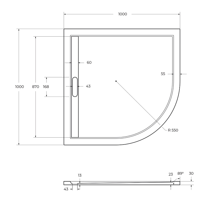 Душевой поддон Cezares TRAY-AS-R, 100x100, белый, TRAY-AS-R-100-30-W