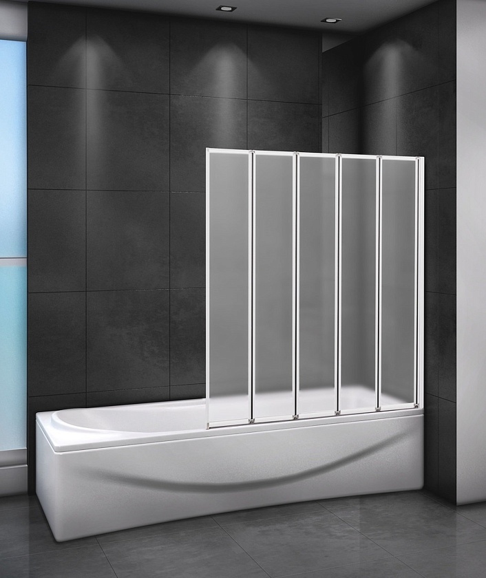 Стеклянная шторка для ванны Cezares RELAX V-5 рифленая, 120 см, R, RELAX-V-5-120/140-P-Bi-R