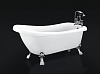 Ванна с ножками и сливом-переливом BelBagno, 170x73, BB20-1700+BB-LEG-EAGLE-CRM+BB20-EAGLE-SUP+BB-OVF-02-CRM