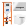 Инсталляция с унитазом и кнопкой смыва BelBagno Senso-R, белый, BB017CHR/BB865SC/BB002-80/BB005-PR-CHROME