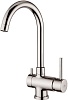 Смеситель для кухни с подключением фильтра Paffoni Stick, u-образный, никель / сатин, SK190ST