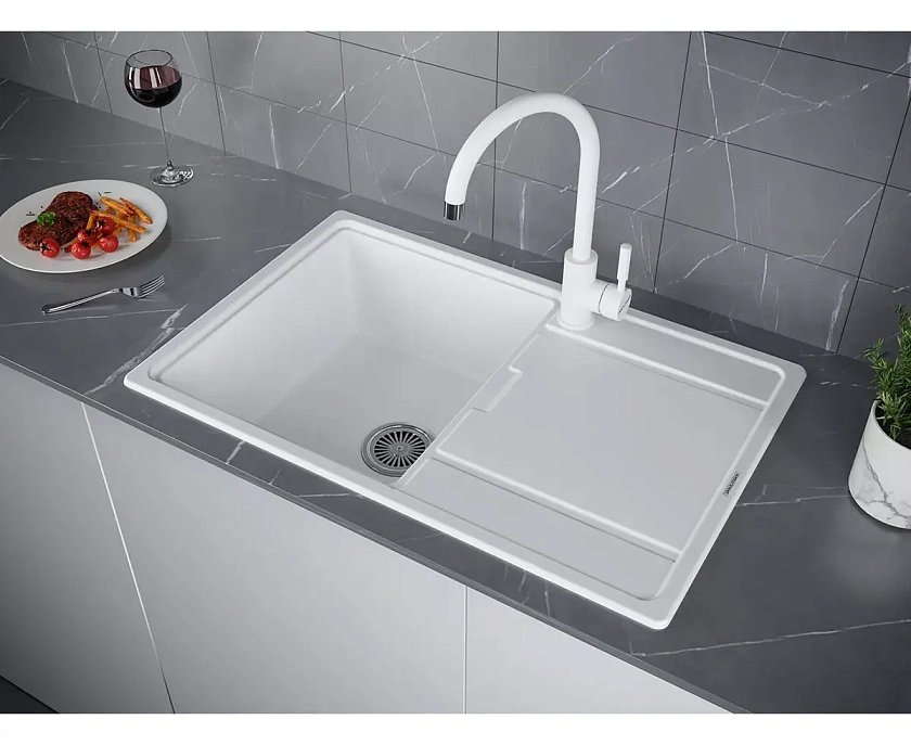 Кухонная мойка Paulmark FLUGEN 50-780 PM217850-WH, белый матовый