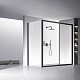 Душевой угол Veconi Rovigo RV-060B, 160х80, черный, стекло прозрачное, RV060B-16080-01-C5 - изображение 1