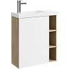 Тумба с раковиной Аqwella Alba ALB0106LDD+ALB0706WM Дерево светлое / Белый