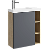 Тумба с раковиной Аqwella Alba ALB0106LDD+ALB0706GRМ Дерево светлое / Серый