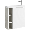Тумба с раковиной Аqwella Alba ALB0106RLS+ALB0706WM Бетон светлый / Белый