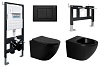 Инсталляция с унитазом Abber Bequem, AC1100MB-AC0105-AC0120MB AC1150MB-AC0101P, черный матовый