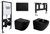 Инсталляция с унитазом Abber Bequem, AC1100MB-AC0105-AC0121MB -AC1150MB-AC0101P, черный матовый