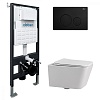 Инсталляция с унитазом Abber Rechteck черный матовый AC1201-AC0105-AC0121MB