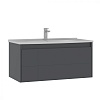 Тумба с раковиной ORKA Likya, 5002489, 100 см, антрацит матовый
