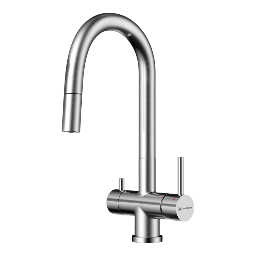 Кухонный смеситель с подключением фильтра Omoikiri Akita-S 4994302, нержавеющая сталь (bn)