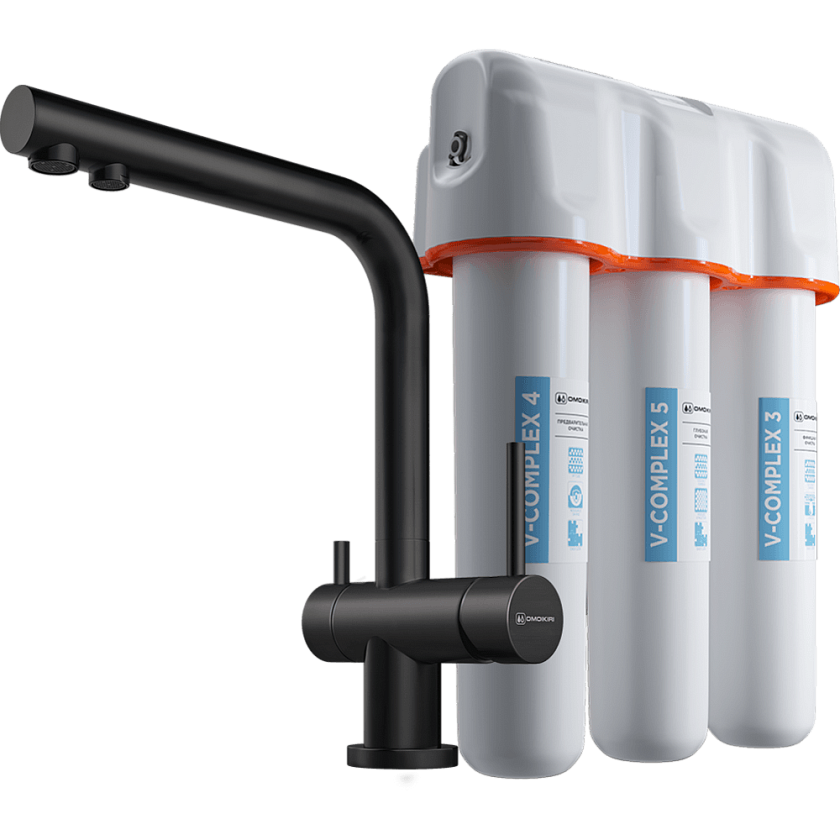 Кухонный смеситель с подключением фильтра Omoikiri Nagano/Pure Drop Lite 4284.8028, графит