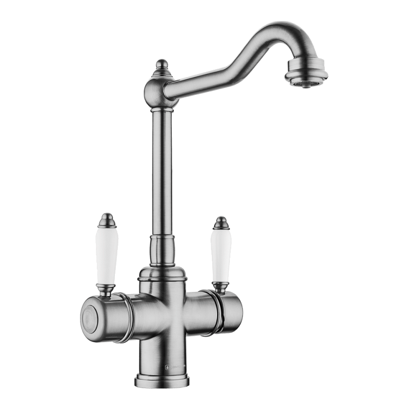 Кухонный смеситель с подключением фильтра Omoikiri Tottori 4994046, античное серебро