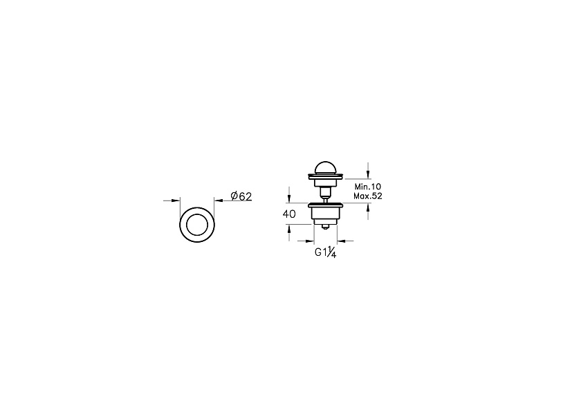 Донный клапан нажимной Vitra Liquid A4517039 глянцевый черный
