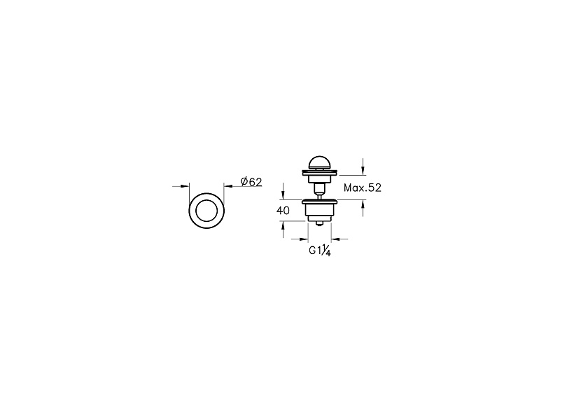 Донный клапан Vitra Liquid A4516939 глянцевый черный