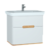 Тумба с раковиной Vitra Sento, 78 см, белый матовый, мдф