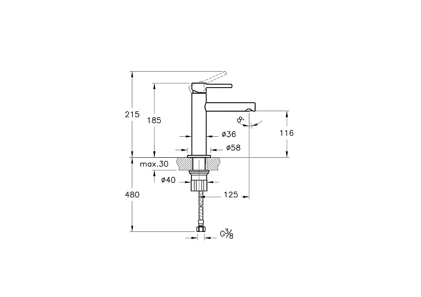 Смеситель для раковины Vitra Origin A4255626, медь