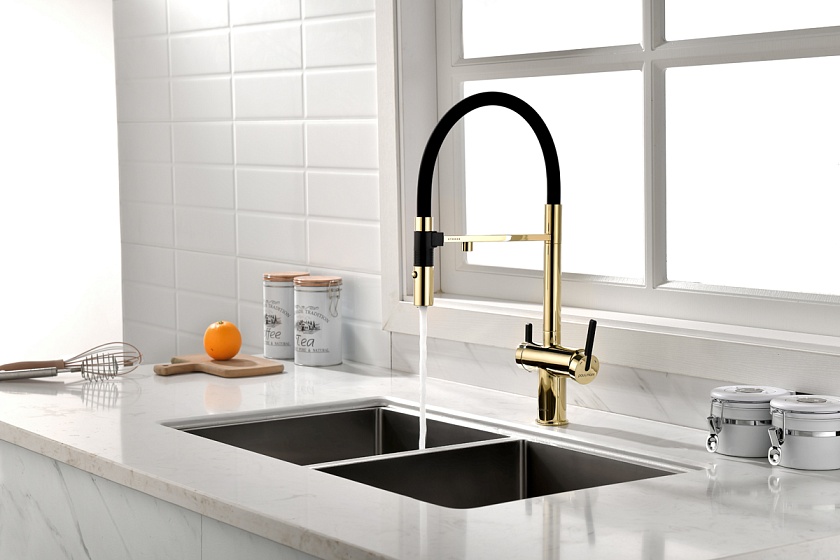Кухонный смеситель с подключением фильтра Paulmark Gravity Gr213888-AN, антрацит 401