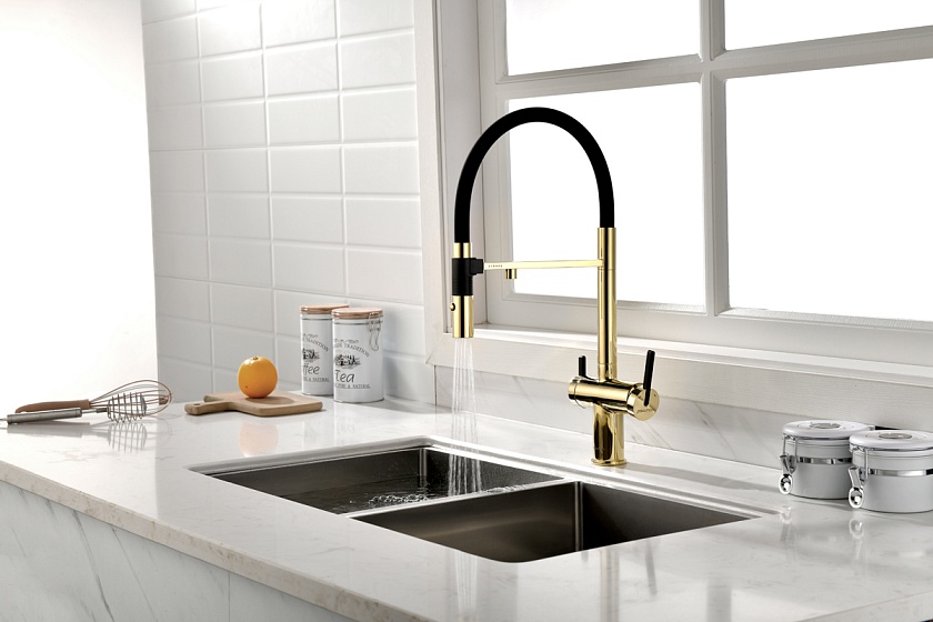 Кухонный смеситель с подключением фильтра Paulmark Gravity Gr213888-AN, антрацит 401