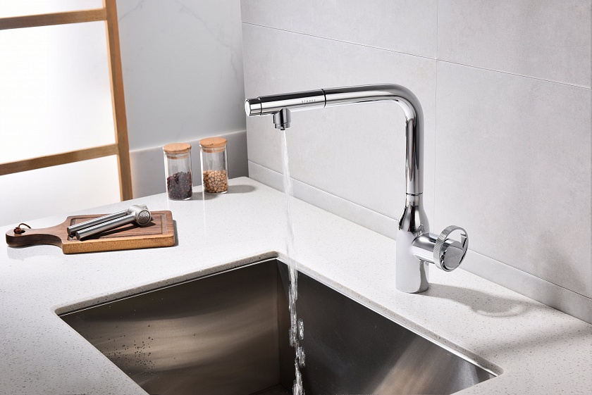 Кухонный смеситель с подключением фильтра Paulmark URBAN Ur213104-401, антрацит 401