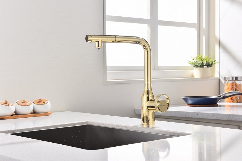 Кухонный смеситель с подключением фильтра Paulmark URBAN Ur213104-401, антрацит 401