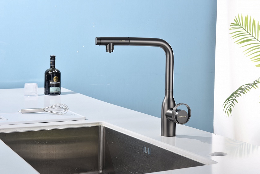 Кухонный смеситель с подключением фильтра Paulmark URBAN Ur213104-401, антрацит 401