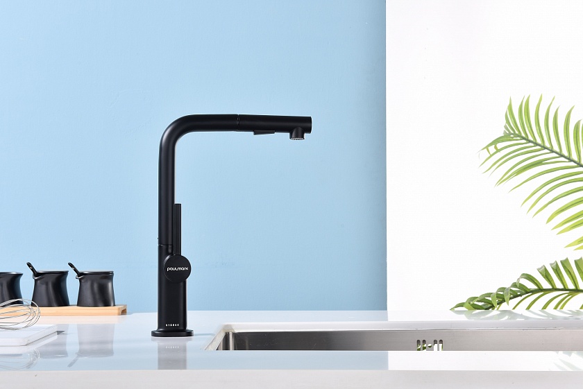 Кухонный смеситель с подключением фильтра Paulmark NEO Ne214419-401, антрацит 401