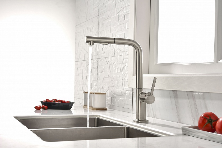 Кухонный смеситель с подключением фильтра Paulmark NEO Ne214419-401, антрацит 401
