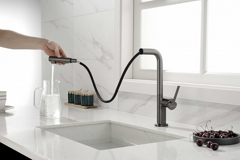 Кухонный смеситель с подключением фильтра Paulmark NEO Ne214419-401, антрацит 401