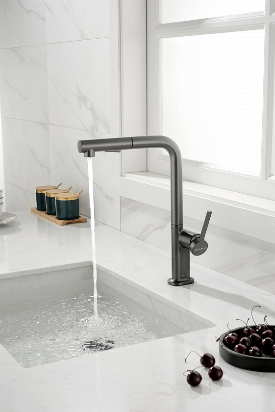 Кухонный смеситель с подключением фильтра Paulmark NEO Ne214419-401, антрацит 401