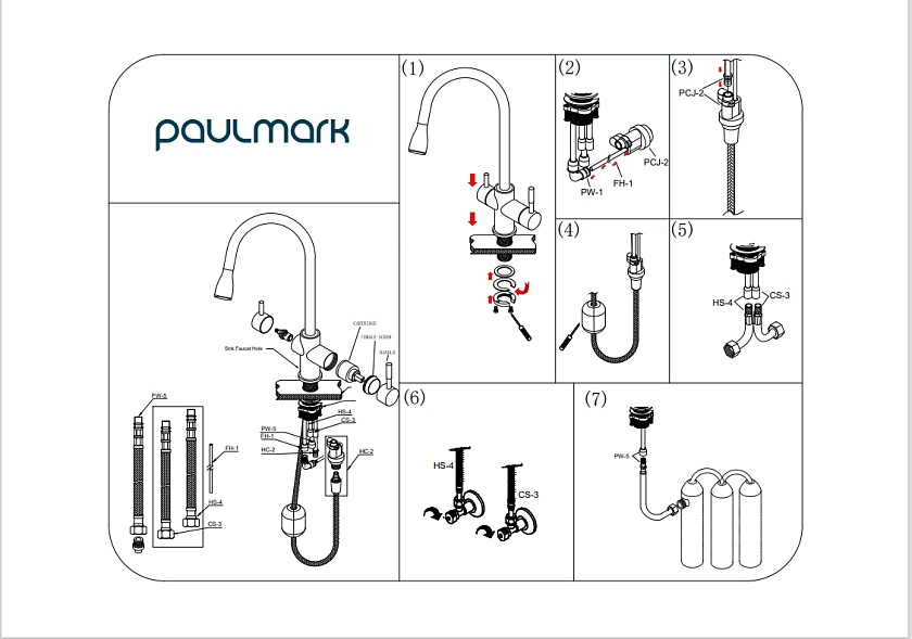 Кухонный смеситель с подключением фильтра Paulmark LANGE La214212-401, антрацит 401
