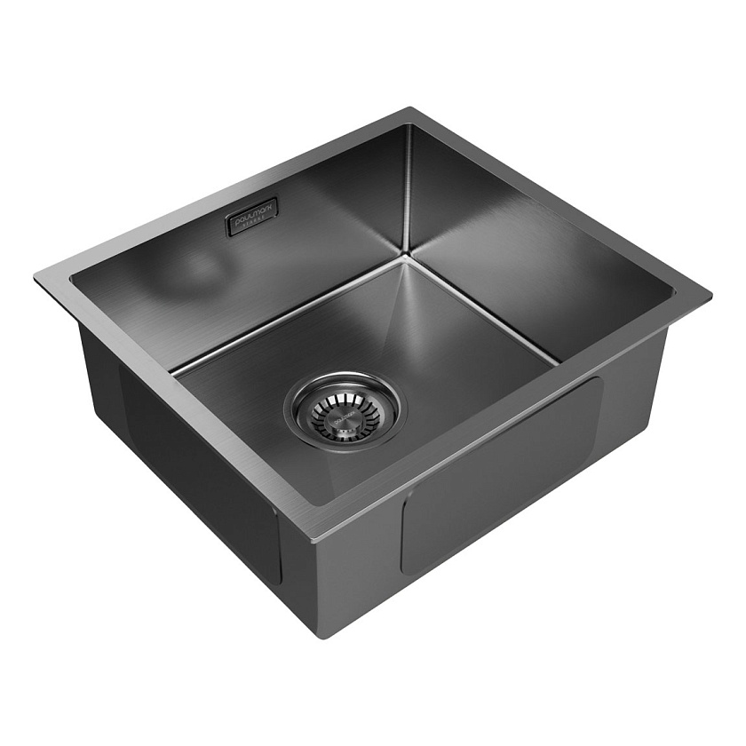 Кухонная мойка Paulmark ALLER 44 UNI PM904444-GM, вороненая сталь