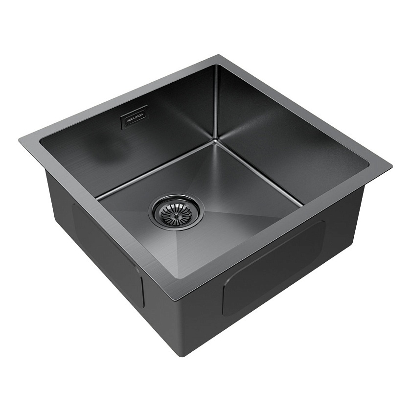 Кухонная мойка Paulmark GERBERG 44 UNI PM254444-GM, вороненая сталь