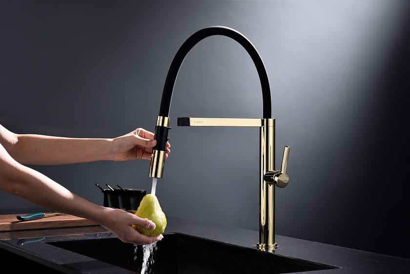 Кухонный смеситель Paulmark LEADER Le214101-G, золото