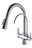 Смеситель для кухни с подключением фильтра Maxonor Pure Life PL4560, u-образный, хром