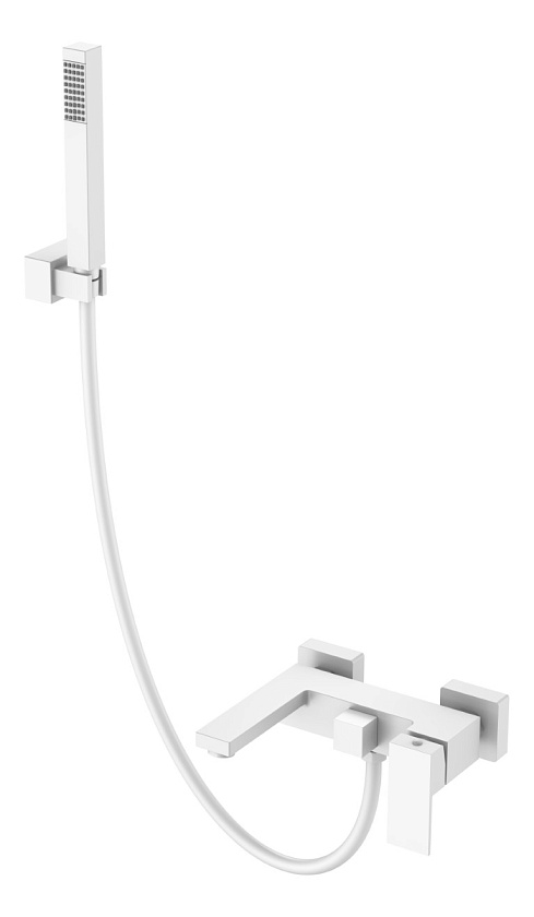 Смеситель для ванны Boheme Qubic, белый, 473-MW