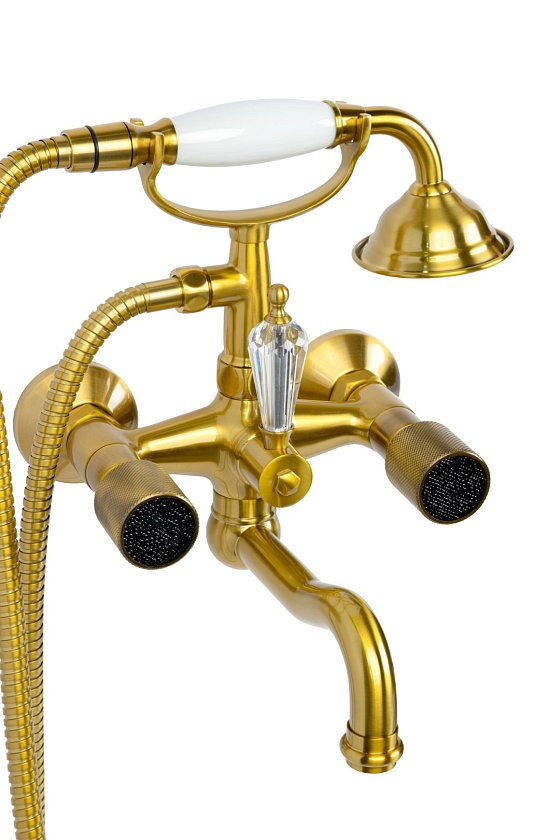 Смеситель для ванны Boheme Royal Cristal, бронза, 313-Royal/CRST black