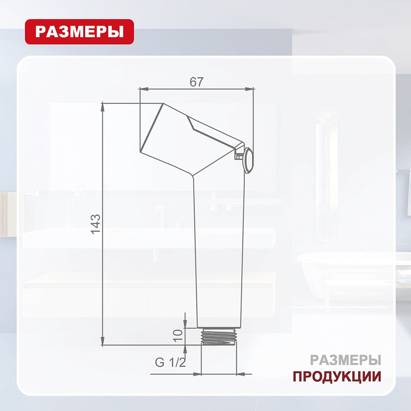 Гигиеническая лейка с клавишей регулировки воды Raglo R460.01 хром