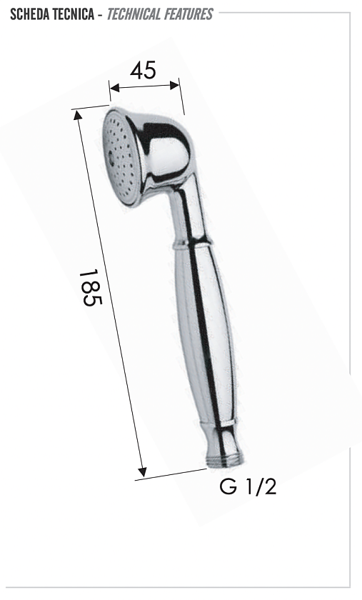Лейка для душа Remer Rubinetterie Liberty 323DOX, золото глянцевое