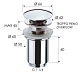 Донный клапан с переливом 1”1/4 Remer 905CC114BG золото брашированное - изображение 2