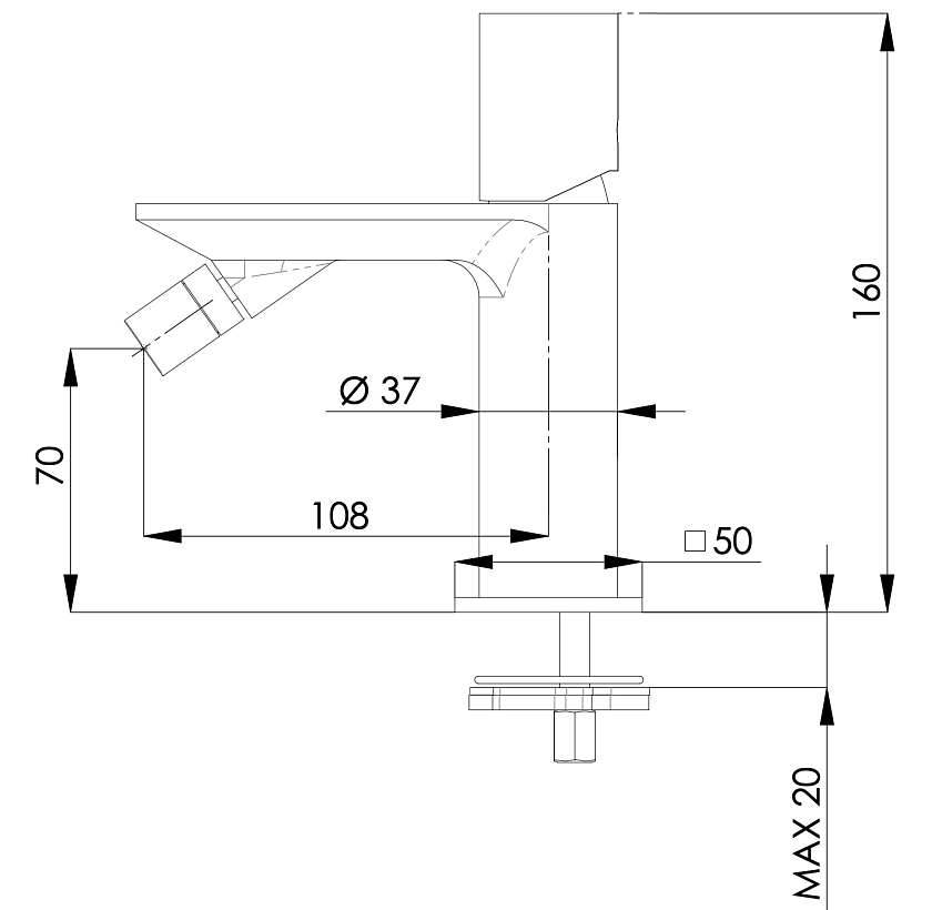 Смеситель для биде Remer Rubinetterie Edge EG520BG, золото брашированное