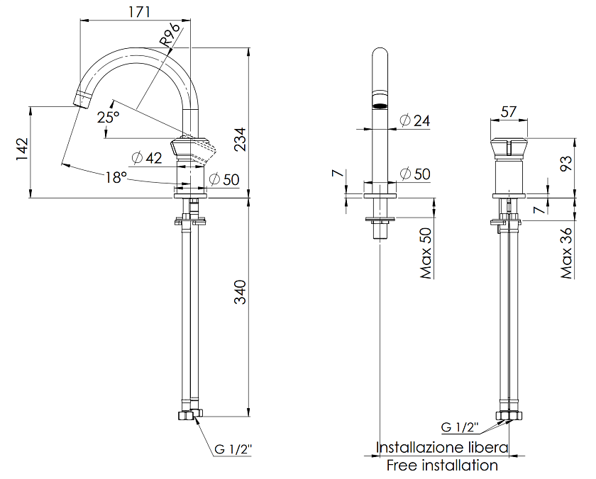 Смеситель для раковины Remer Rubinetterie Element ET57BO, белый матовый