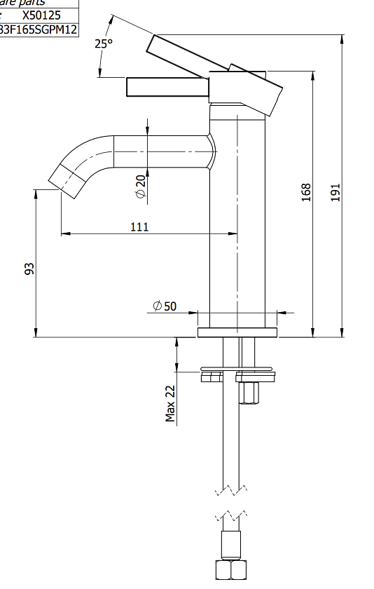 Смеситель для раковины Remer Rubinetterie Metrica MC12BO, белый матовый