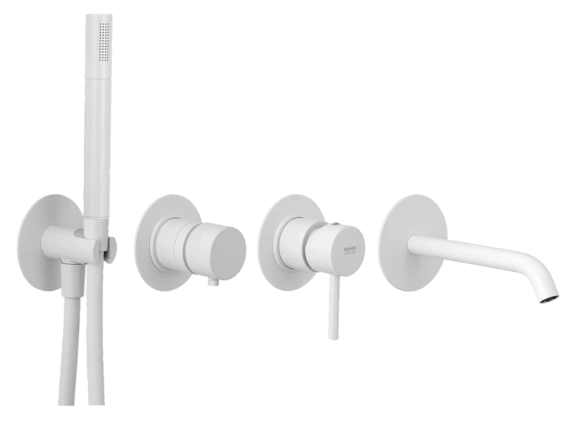 Встраиваемый смеситель для ванны Remer Rubinetterie X Style X96S03ROXXBO, белый матовый