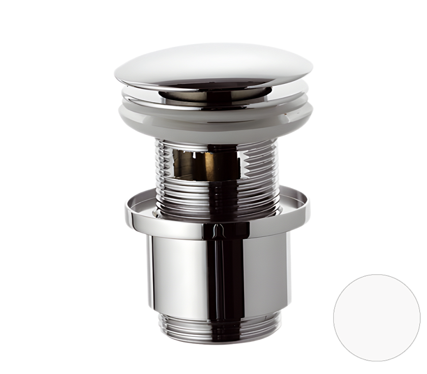 Донный клапан с переливом 1”1/4 Remer 905CC2114BO белый матовый