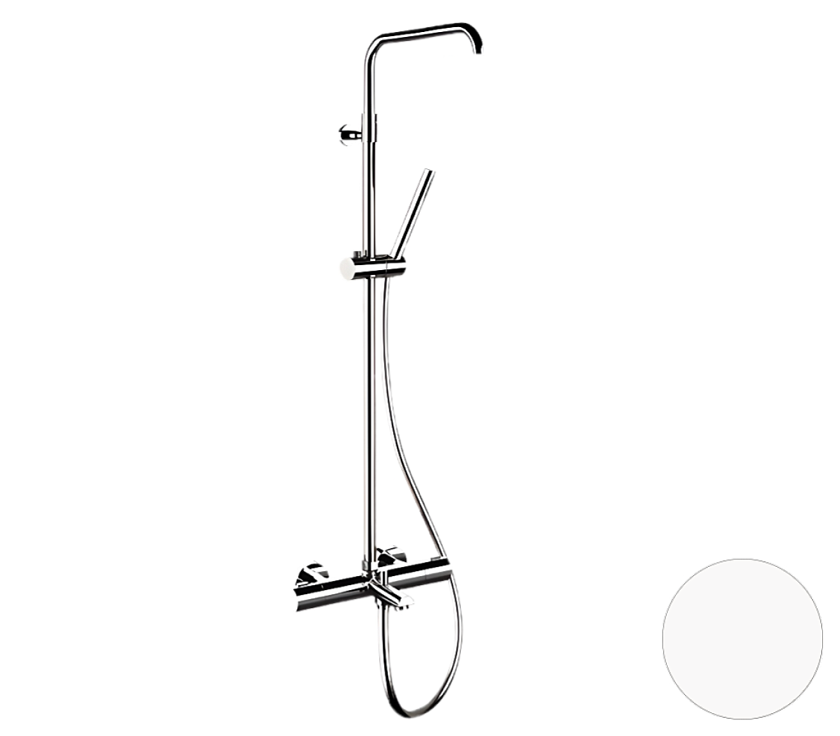 Душевая система термостатическая с изливом Remer Elegance EQ34A7MMSSOFBO белый матовый