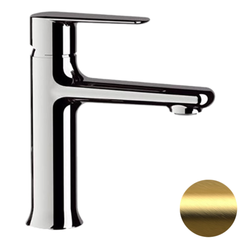 Смеситель для раковины Remer Rubinetterie Vanity V12BG, золото брашированное