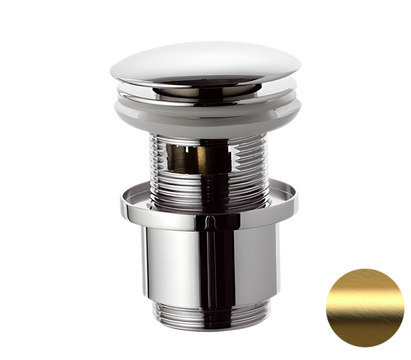 Донный клапан с переливом 1”1/4 Remer 905CC2114BG золото брашированное